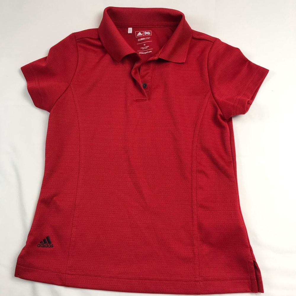 Adidas red polo golf shirt youth size medium‎